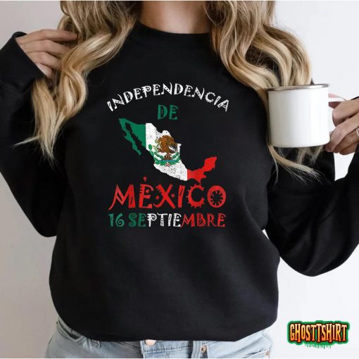 Mexican Flag 16th September Mexico Independence Day T-Shirt