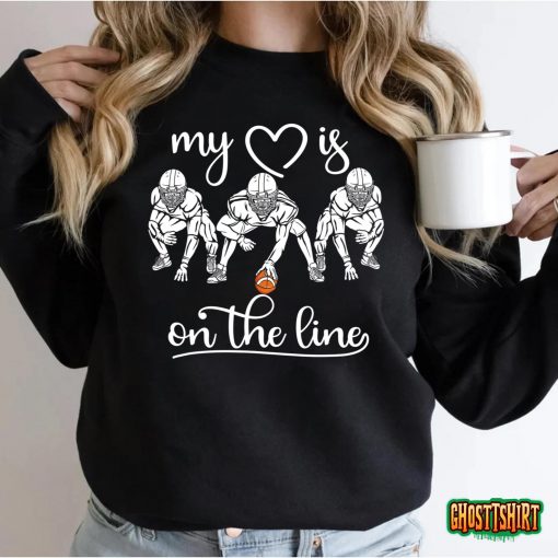 My Heart Is On The Line Offensive Lineman Vintage Football T-Shirt