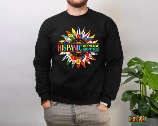 National Hispanic Heritage Month Celebration Latin Flags T-Shirt
