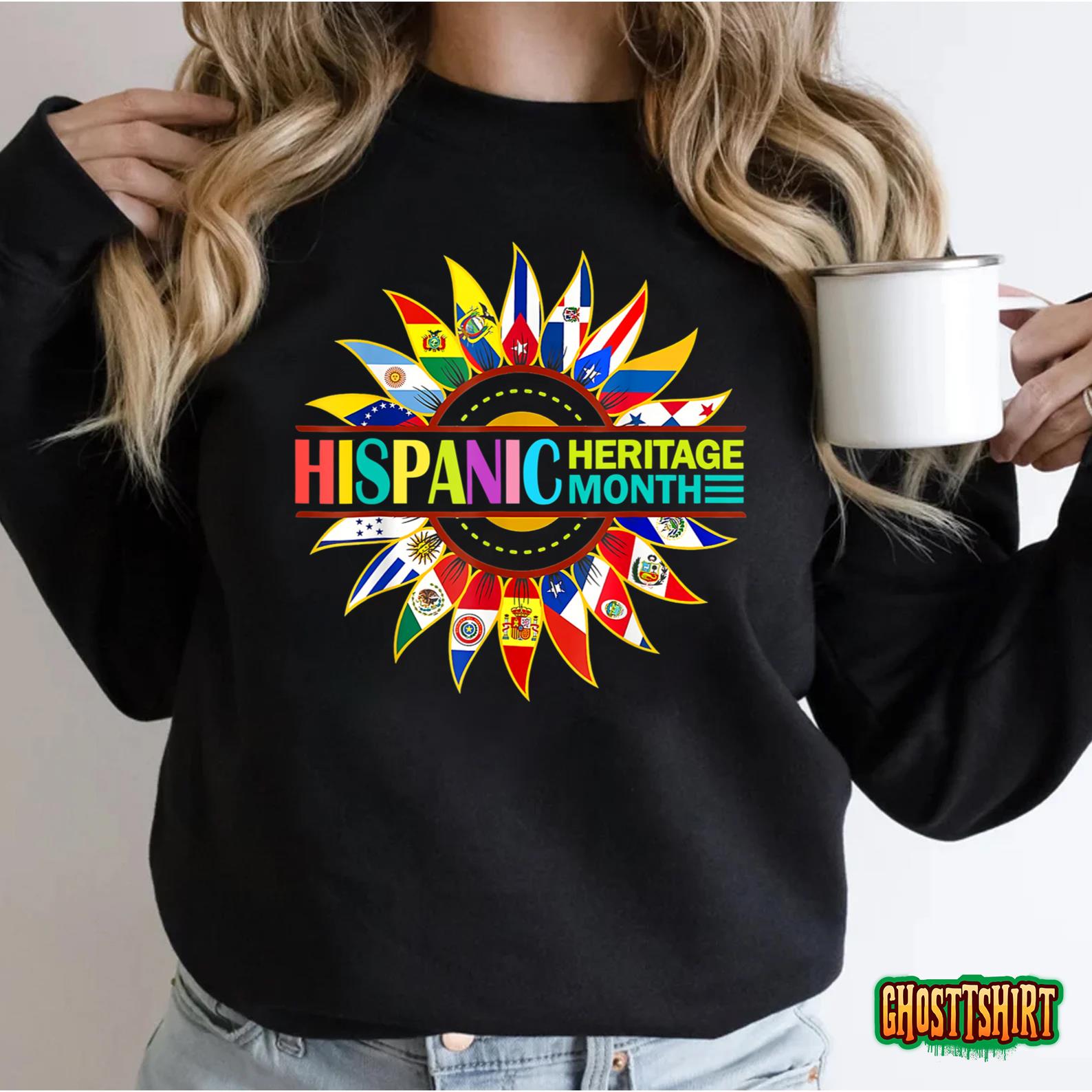 National Hispanic Heritage Month Celebration Latin Flags T Shirt 5617