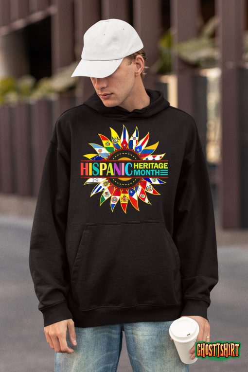 National Hispanic Heritage Month Celebration Latin Flags T-Shirt