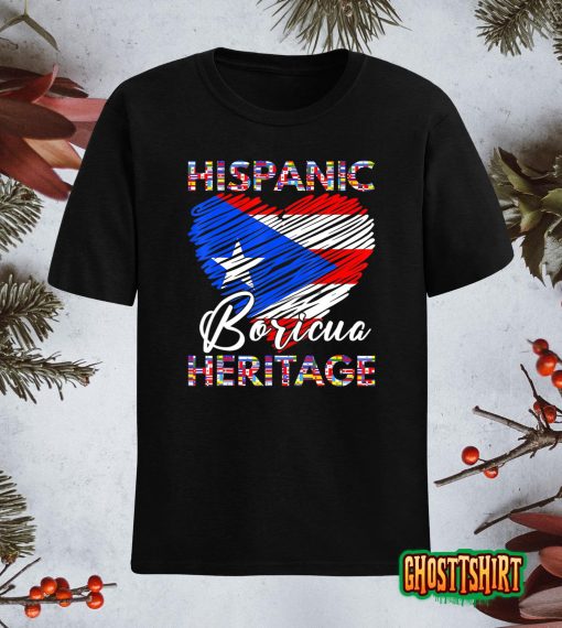 National Hispanic Heritage Month Puerto Rico Flag Boricua T T-Shirt