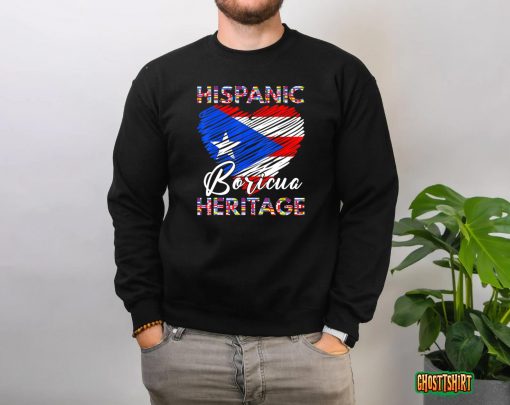 National Hispanic Heritage Month Puerto Rico Flag Boricua T T-Shirt