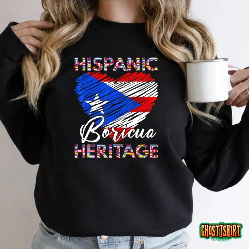 National Hispanic Heritage Month Puerto Rico Flag Boricua T T-Shirt