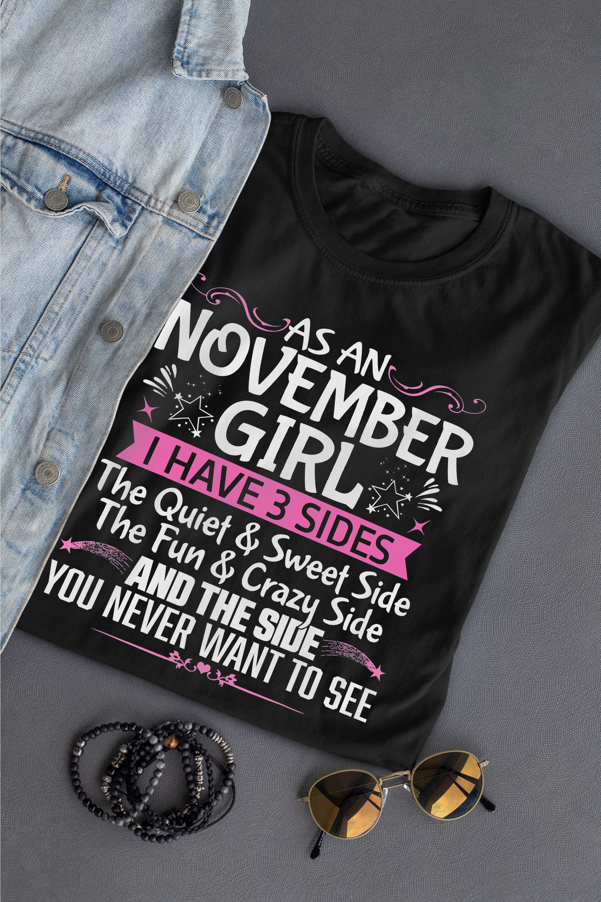 November Queen Born in November Cute Birthday November Girl Gift T-Shirt