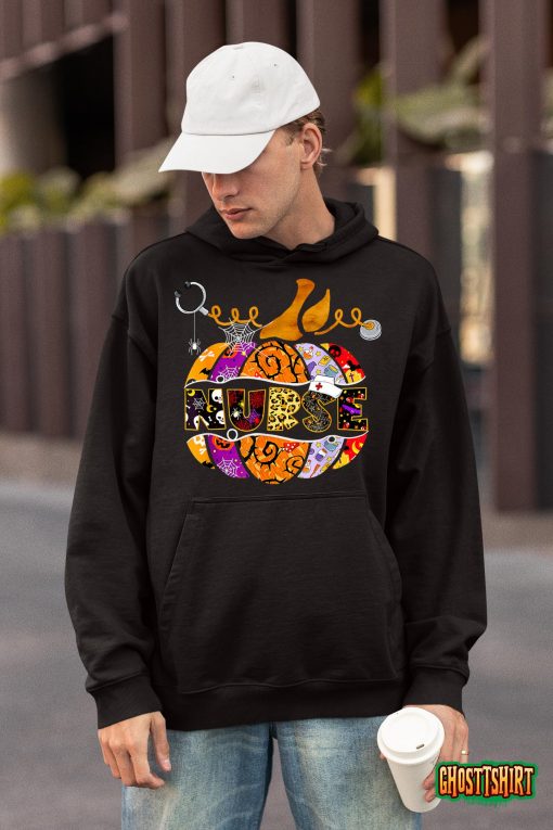 Nurse Halloween Pumpkin Leopard T-Shirt