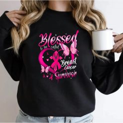 Pink Butterfly Blessed To Be Called Breast Cancer Survivor T-Shirt