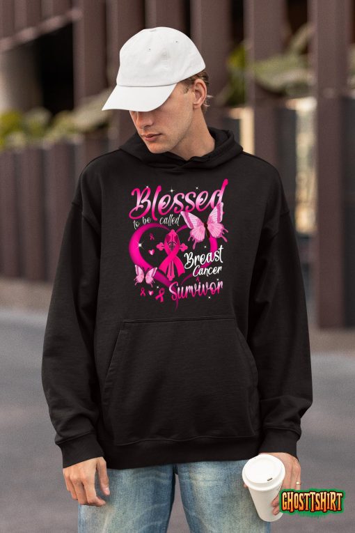 Pink Butterfly Blessed To Be Called Breast Cancer Survivor T-Shirt