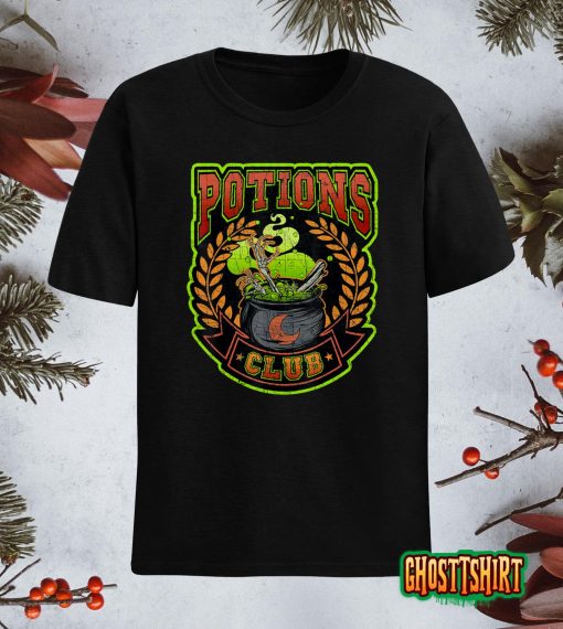 Potions Club Retro Floral Horror Movie Halloween Witchy T-Shirt