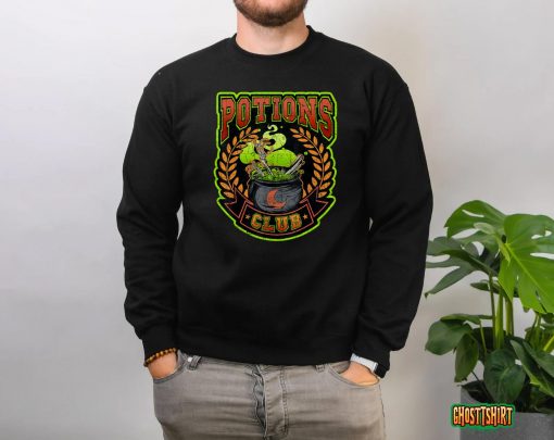 Potions Club Retro Floral Horror Movie Halloween Witchy T-Shirt