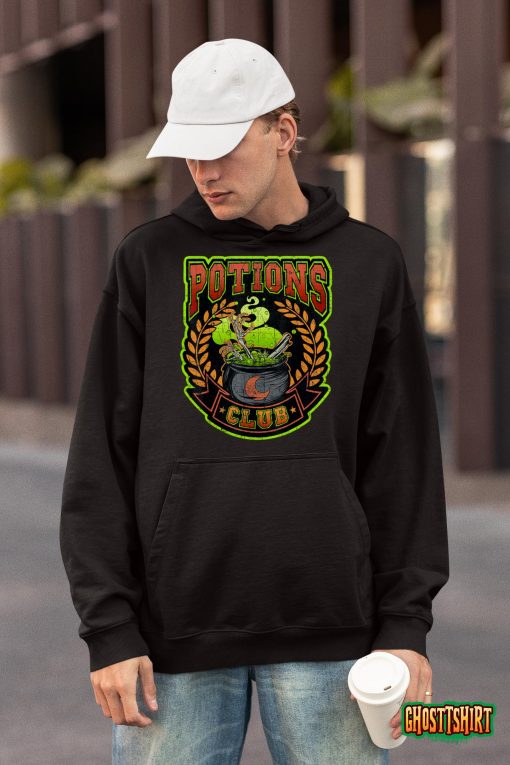 Potions Club Retro Floral Horror Movie Halloween Witchy T-Shirt