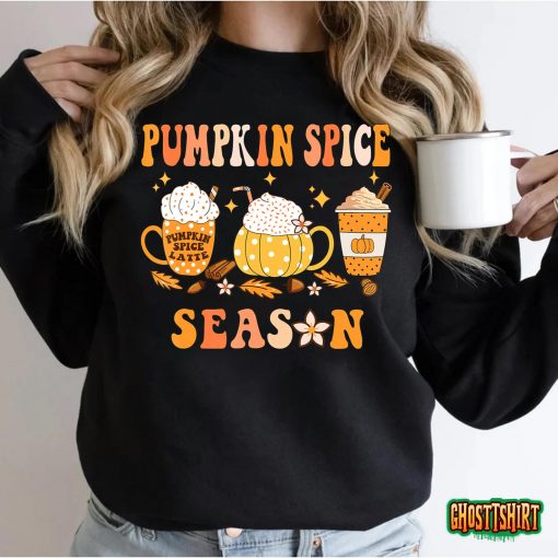 Pumpkin Spice Season Autumn Fall Vibes Pumpkin Spice Coffee T-Shirt