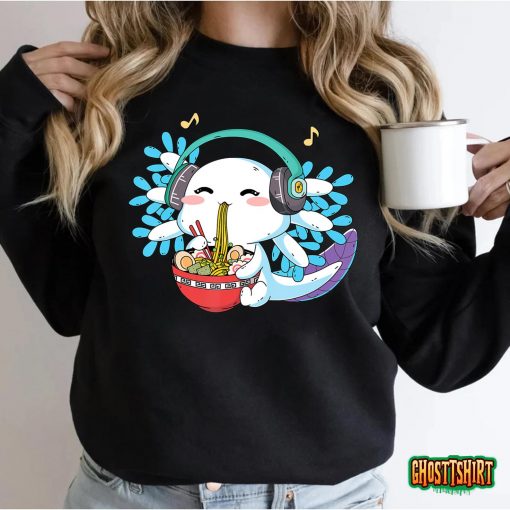 Ramen Axolotl Japanese Noodles Anime Otaku Nu Goth Girl Teen T-Shirt