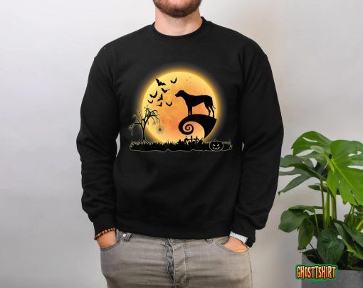 Rhodesian Ridgeback Scary Moon Dog Funny Halloween Costume T-Shirt