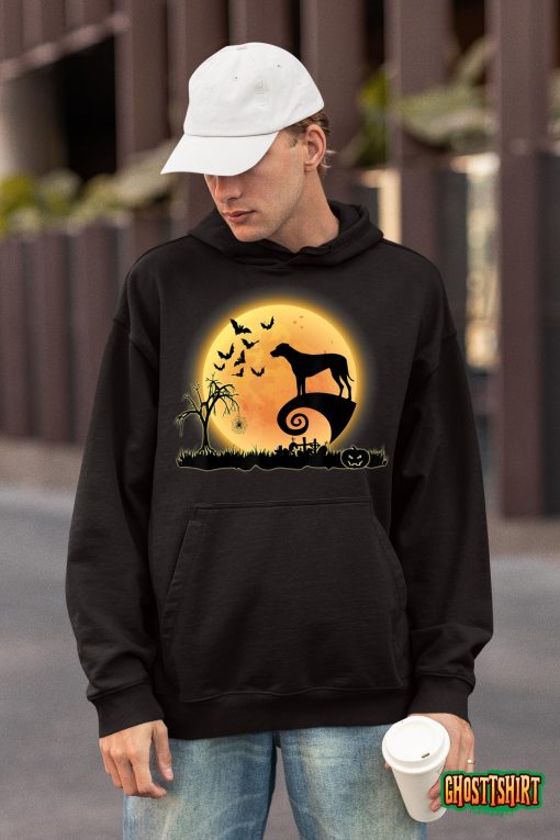 Rhodesian Ridgeback Scary Moon Dog Funny Halloween Costume T-Shirt