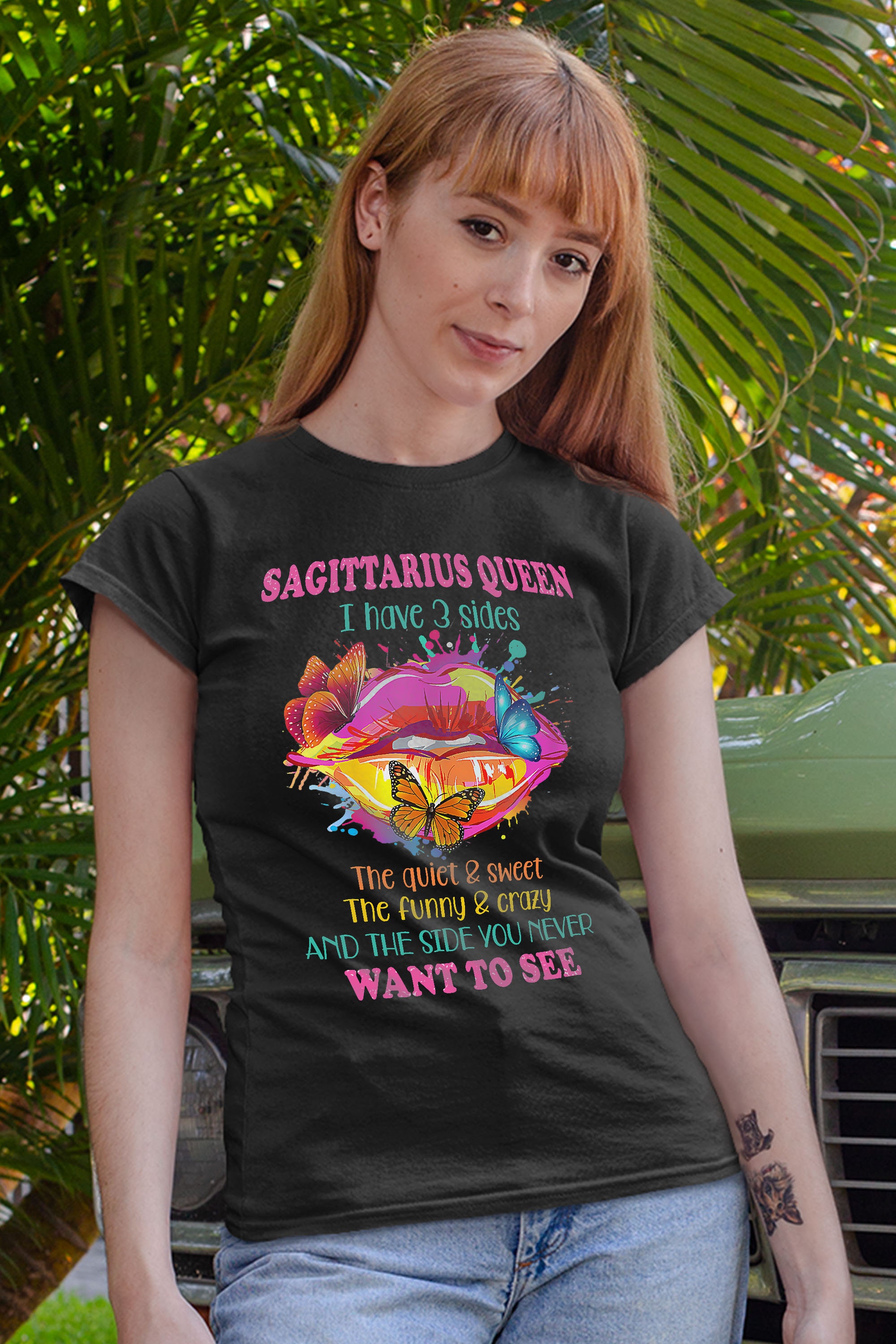 Sagittarius Queen zodiac Colorful horoscope December november Birthday Gift T-Shirt