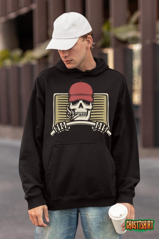 Skeleton Trucker Lazy Halloween Costume Skull Truck Driver T-Shirt