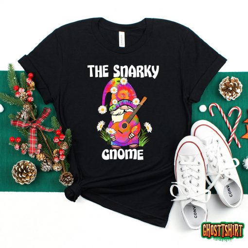 Snarky Gnome Merry Christmas Tie Dye Pajamas T-Shirt