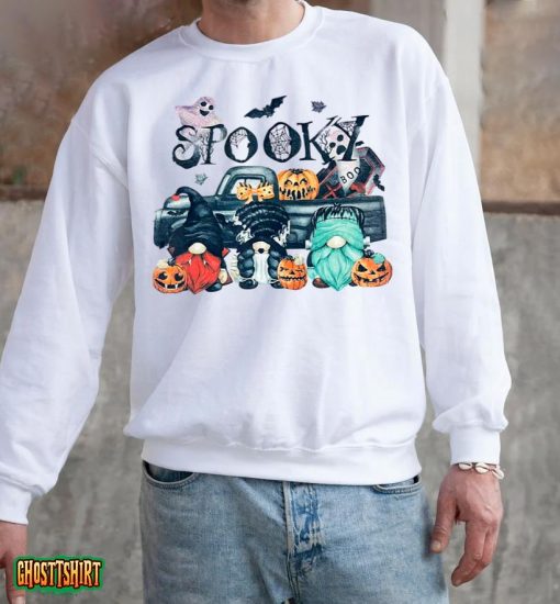Spooky Halloween Gnomes Truck Pumpkin Gnome T-shirt