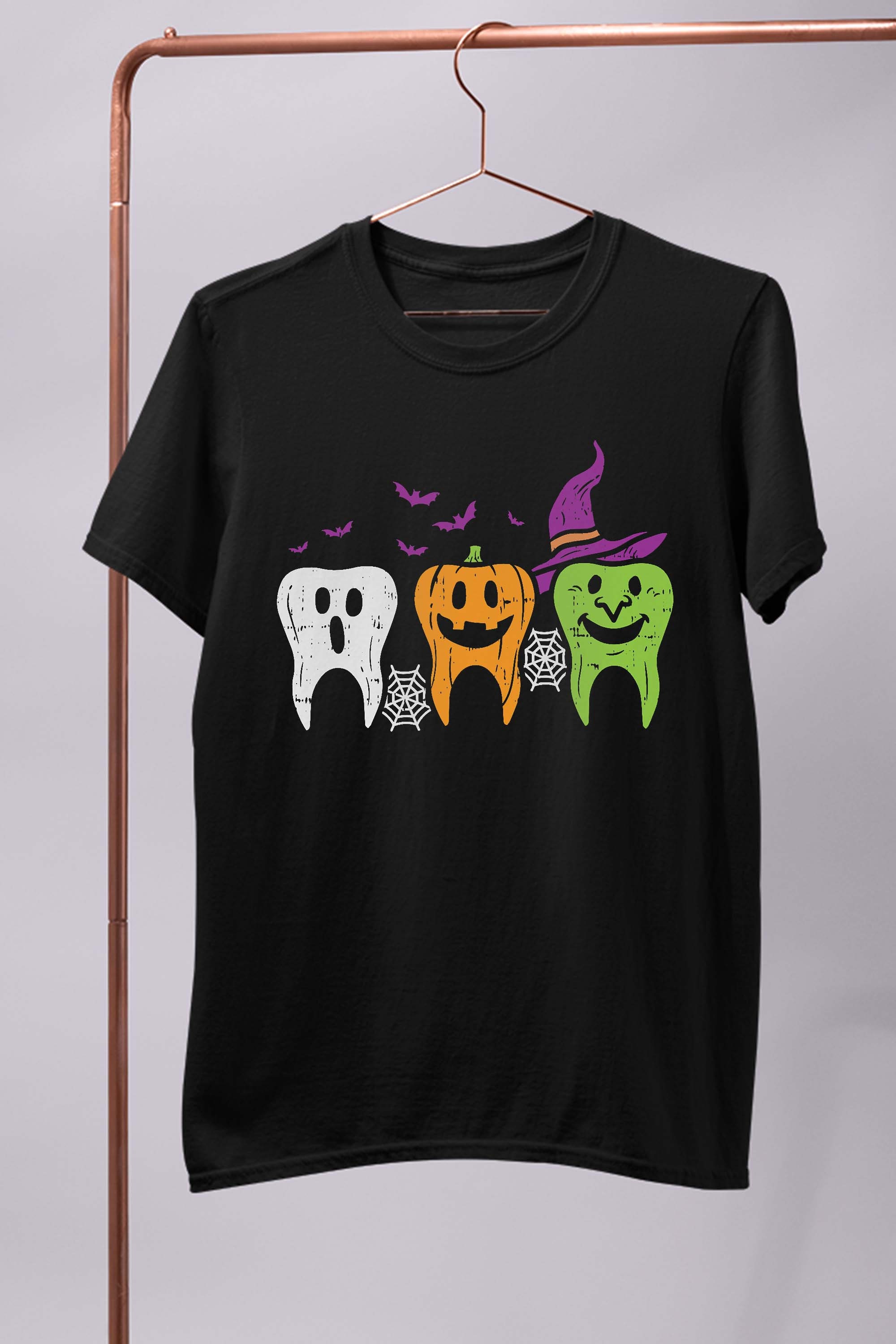 Teeth Ghost Pumpkin Witch Cute Dental Halloween Dentist Gift T-Shirt