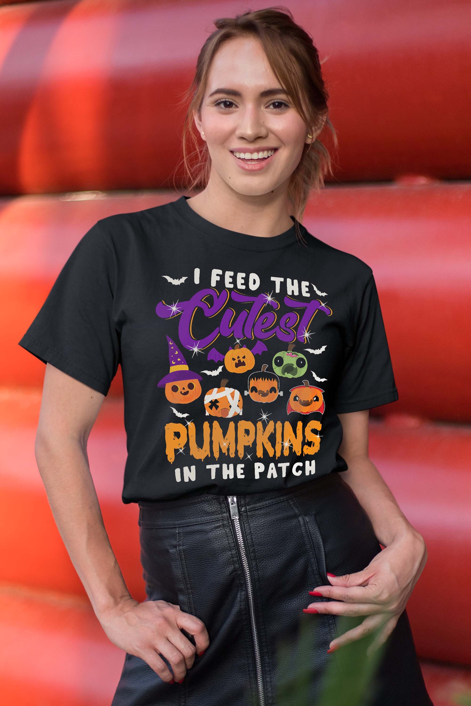 The Cutest Pumpkins Cute Pumpkin Chef Lunch Lady Halloween T-Shirt