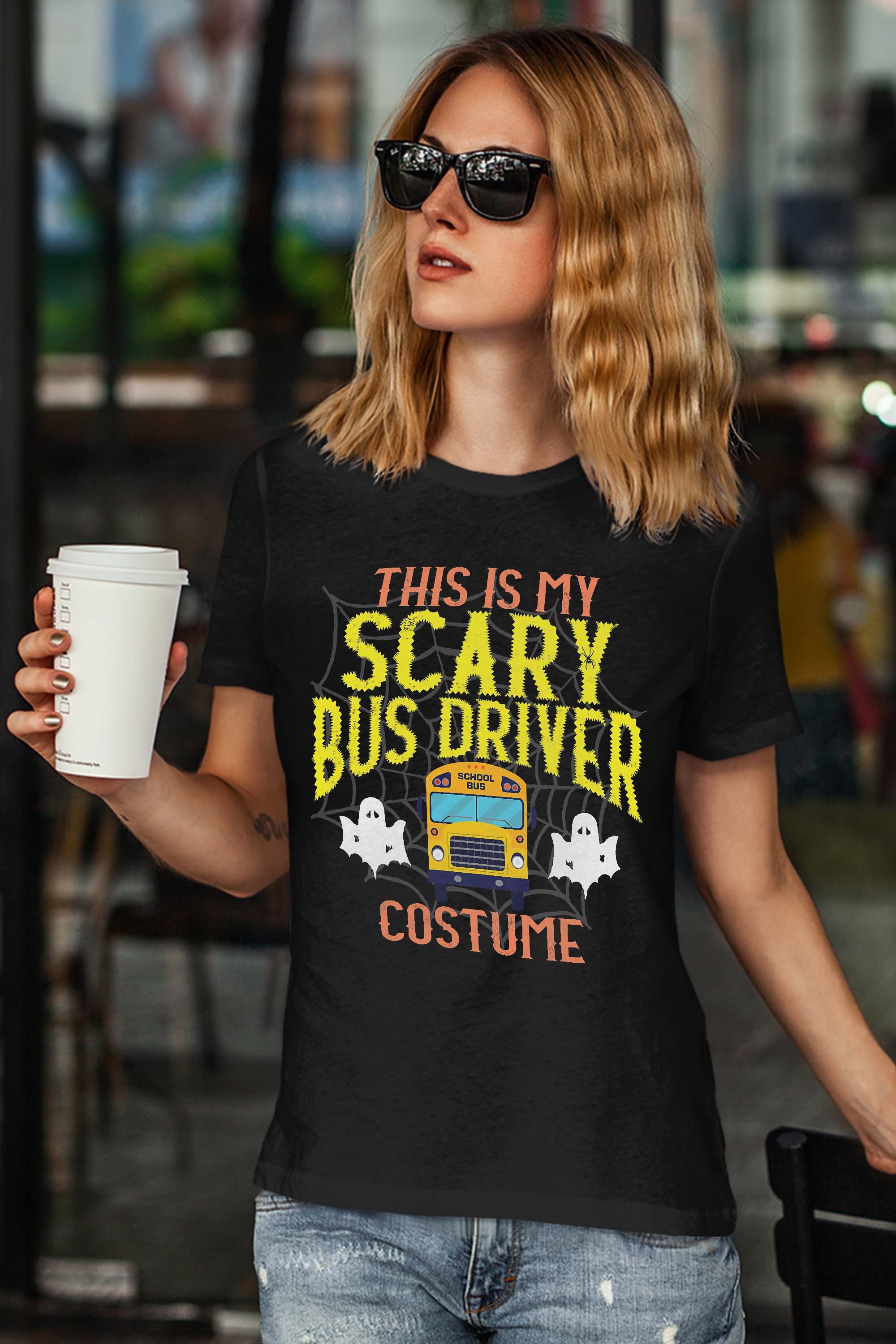 This Is My Scary Bus Driver Halloween Costume Gift T-shirt