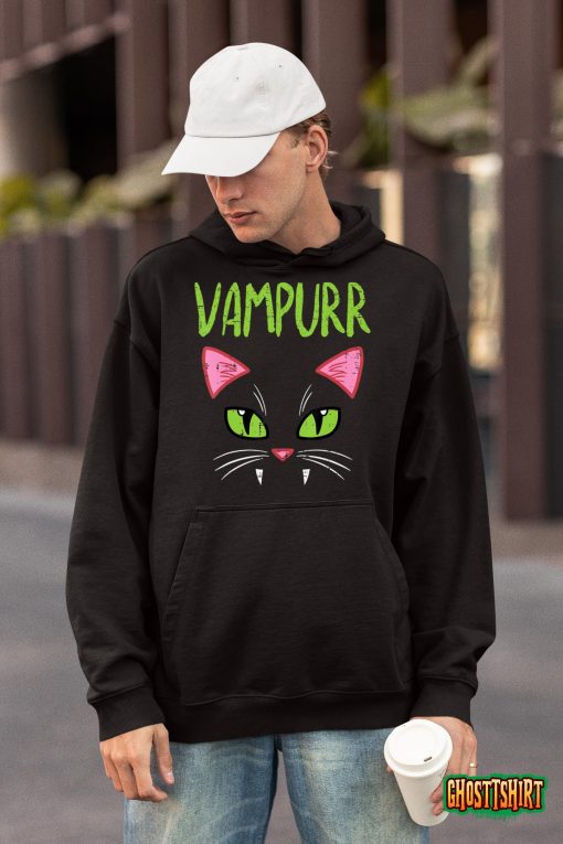 Vampurr Vampire Cat Funny Halloween Costume Women Girls T-Shirt