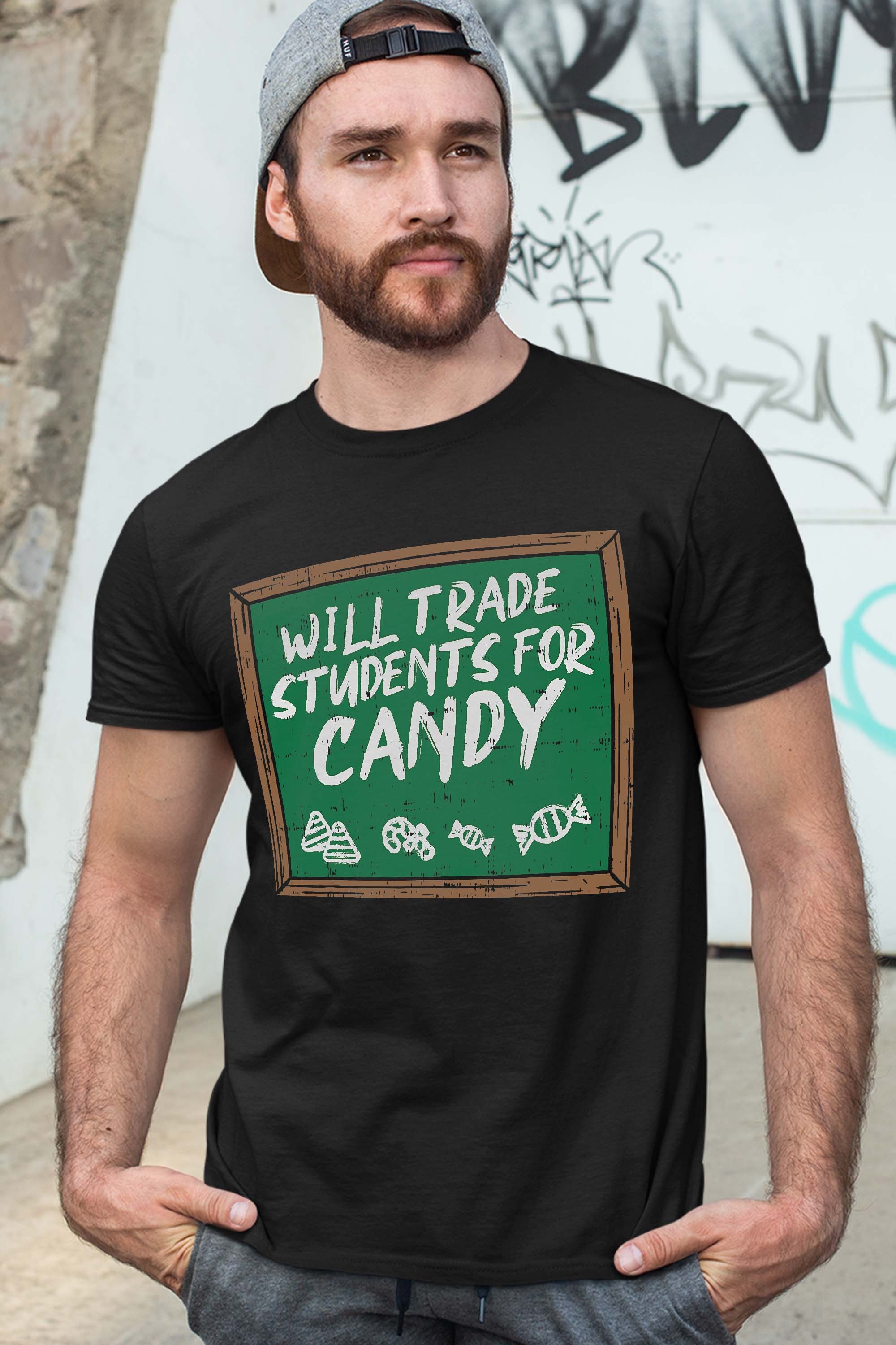 Will Trade Students For Candy Fun Teacher Halloween Costume T-Shirt