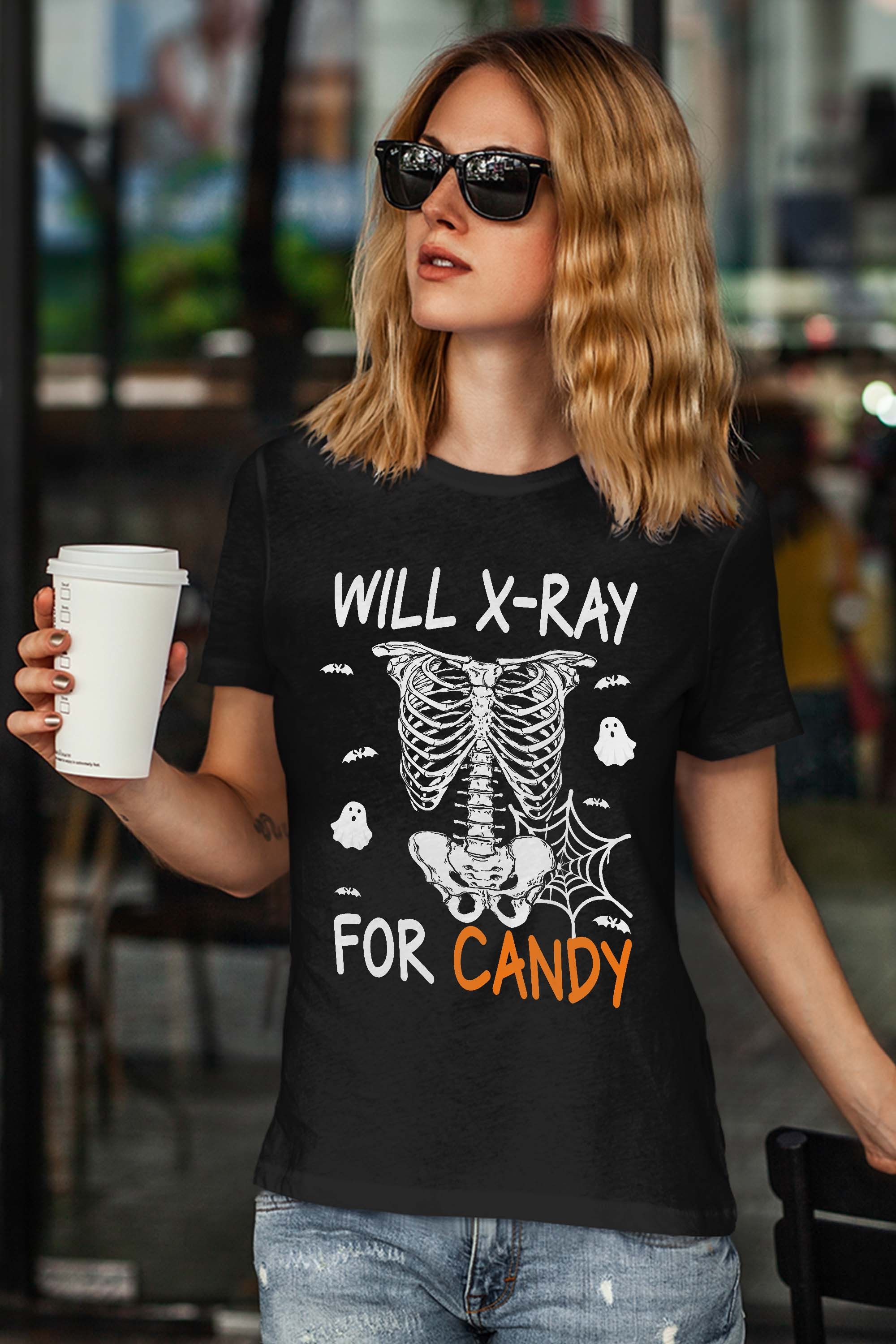 Will X-Ray For Candy Cute Halloween Skeleton Candy Radiology Technologist Gift T-Shirt