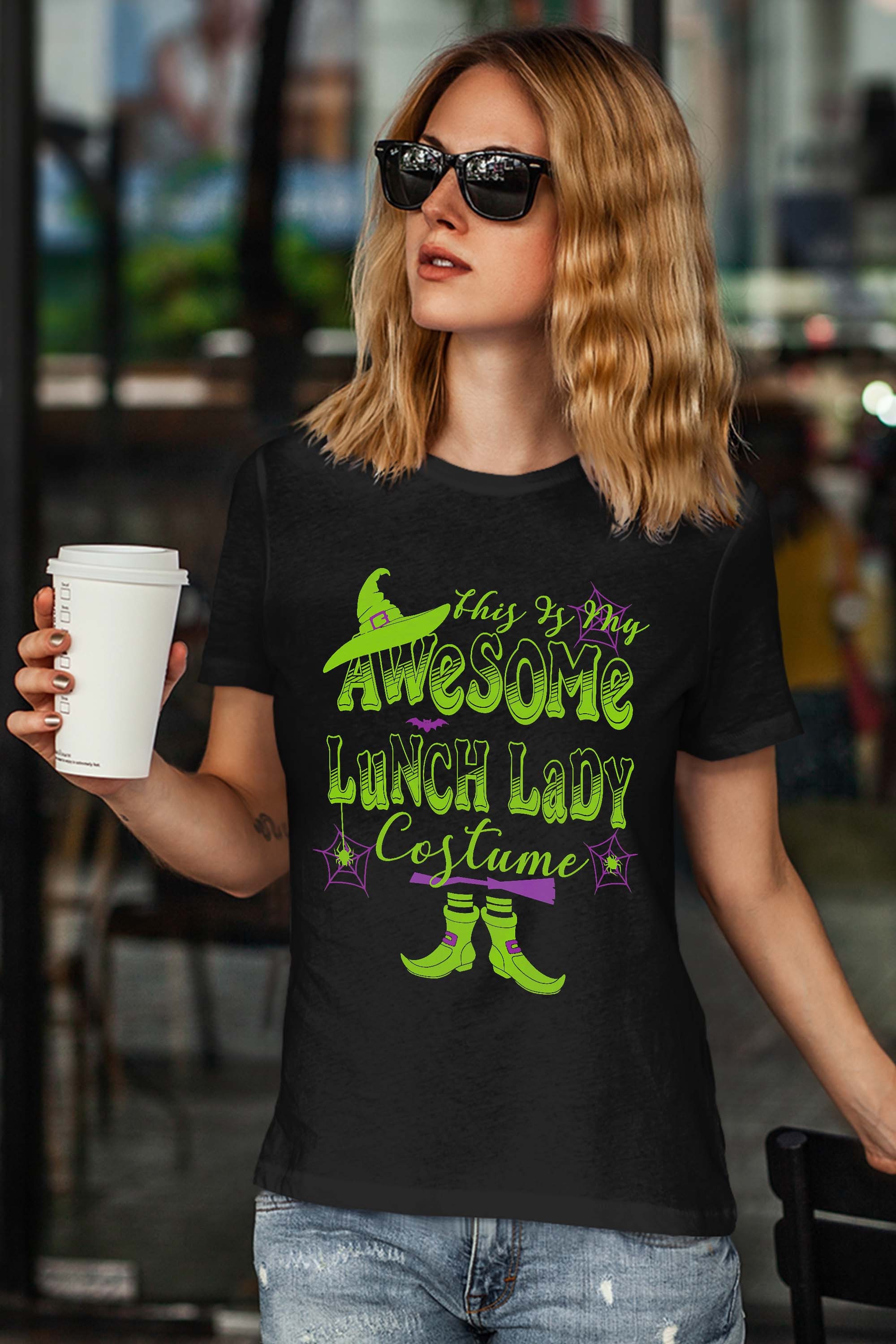Womens Halloween This Is My Awesome Lunch Lady Costume Cute T-Shirt