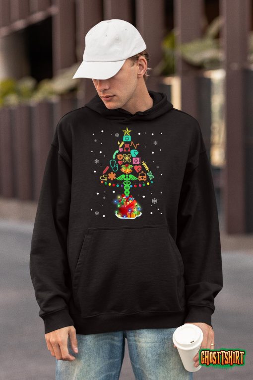 Womens Nurse Christmas Tree Medical Lights Gifts For Men Woman T-Shirt