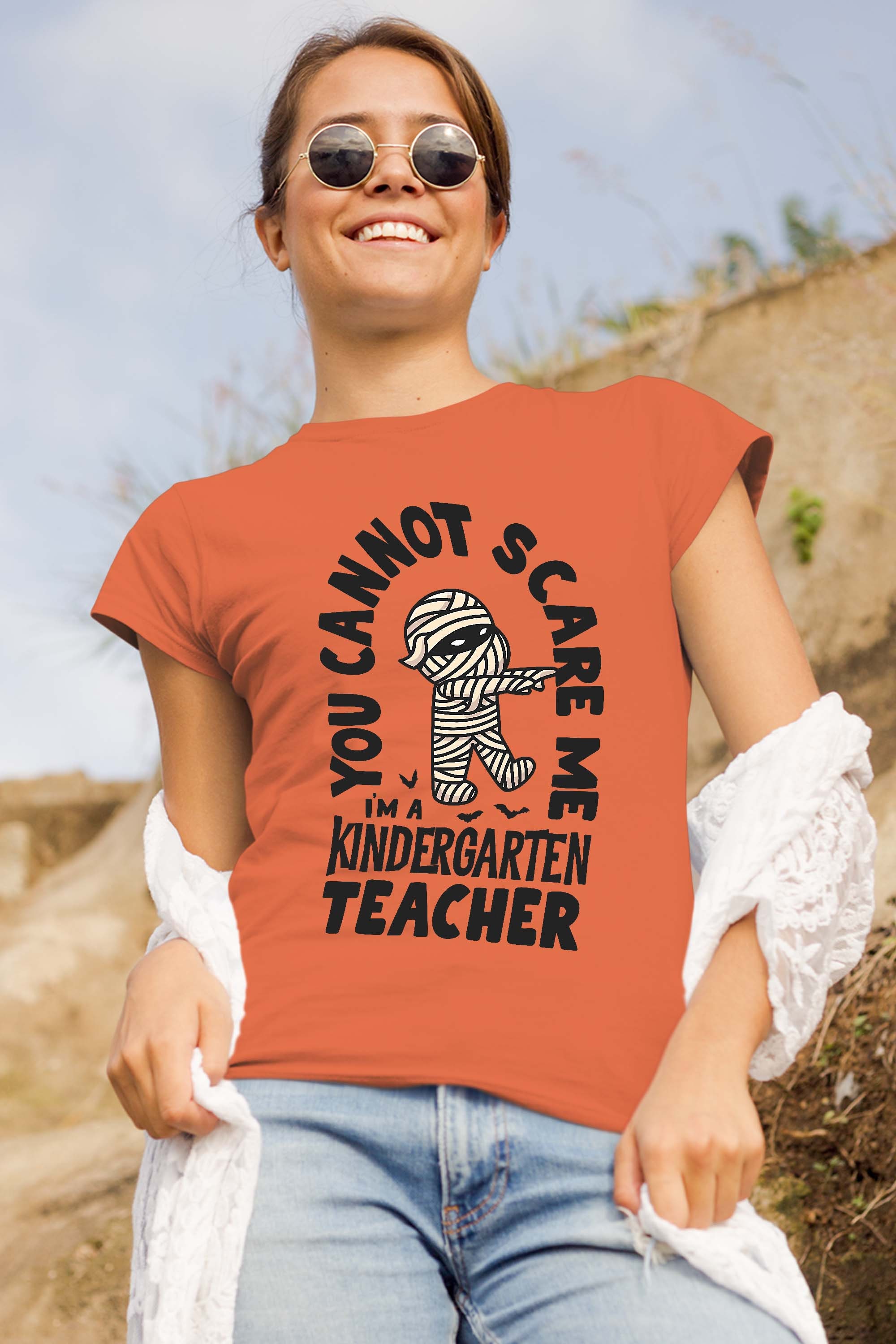 You Cannot Scare Me I’m A Kindergarten Halloween Teacher T-Shirt