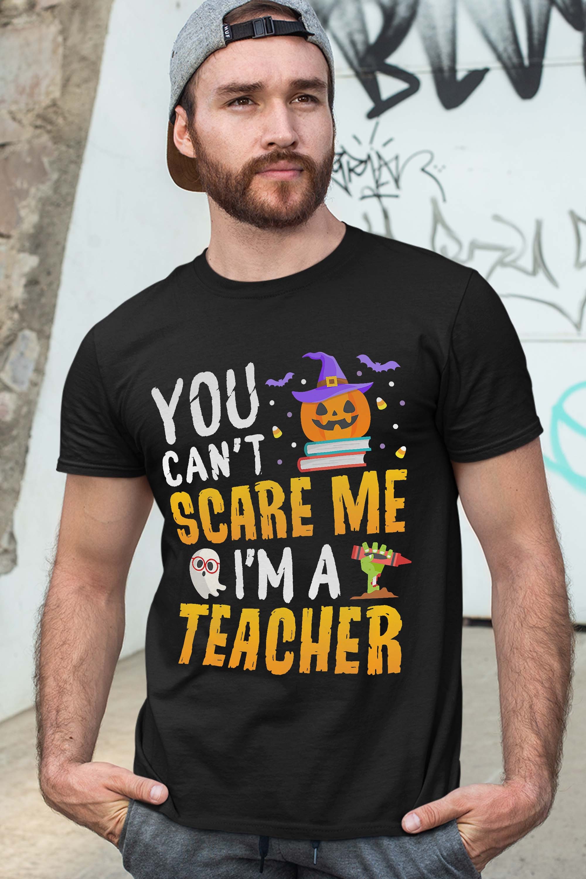 You Cant Scare Me Im A Teacher Halloween Trick or Teach 2022 T-Shirt