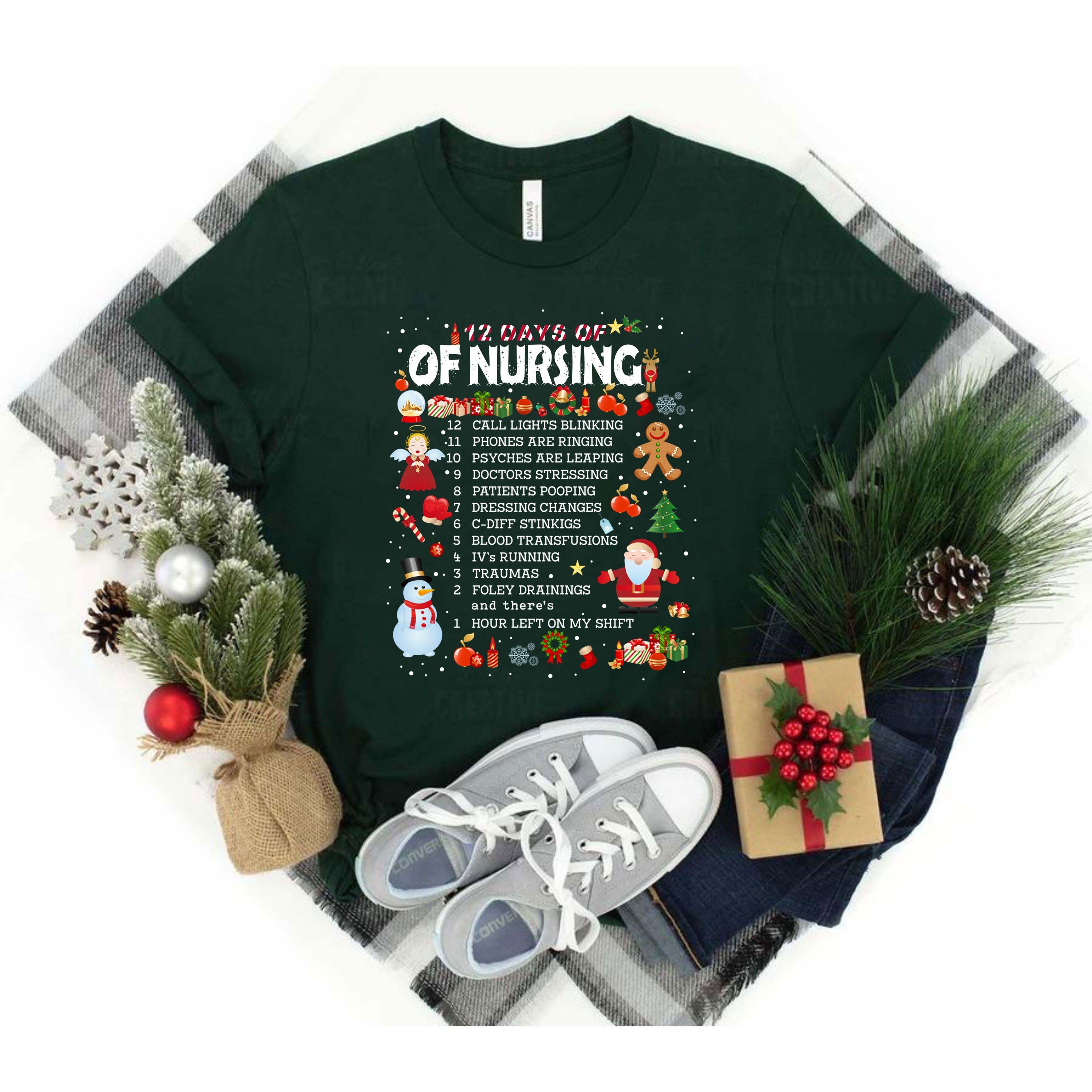 12 Days Of Nursing Christmas T-Shirt