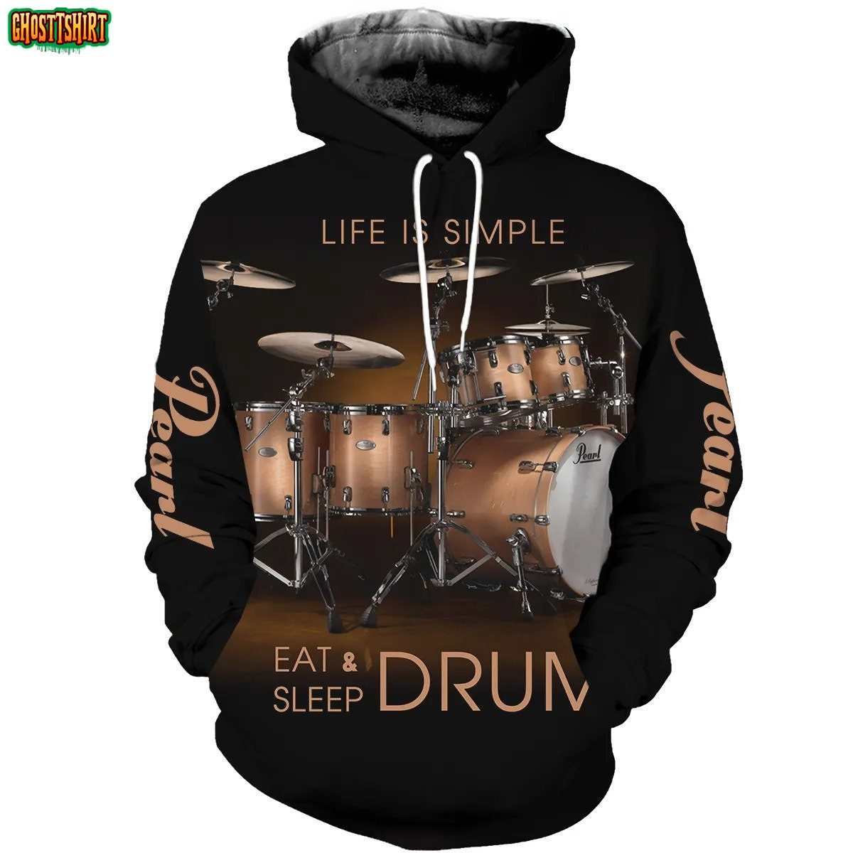3D All Over Printed Drums Hoodies
