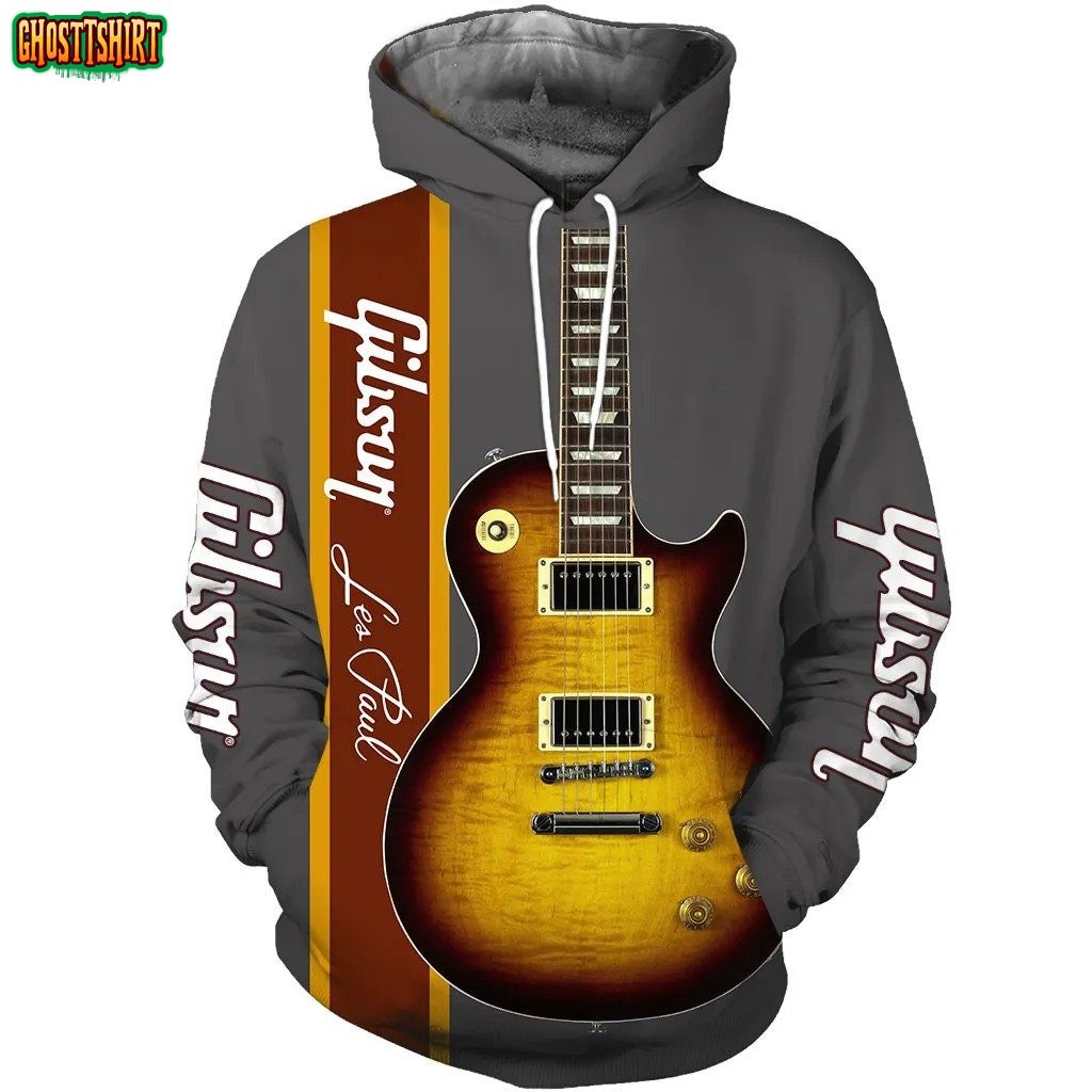 3D All Over Printed Electric Guitar Art Hoodie