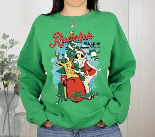 Christmas Naughty Rudolph The Red Nosed Reindeer Sweatshirt