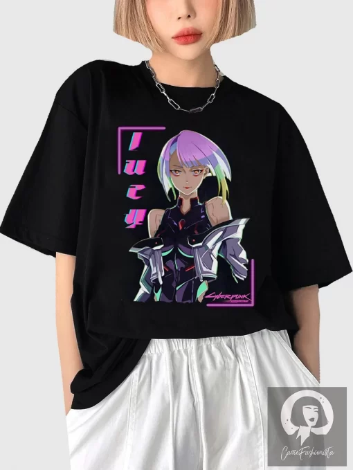 Lucy Rebecca Night City Cyberpunk Edgerunners 2077 T-Shirt