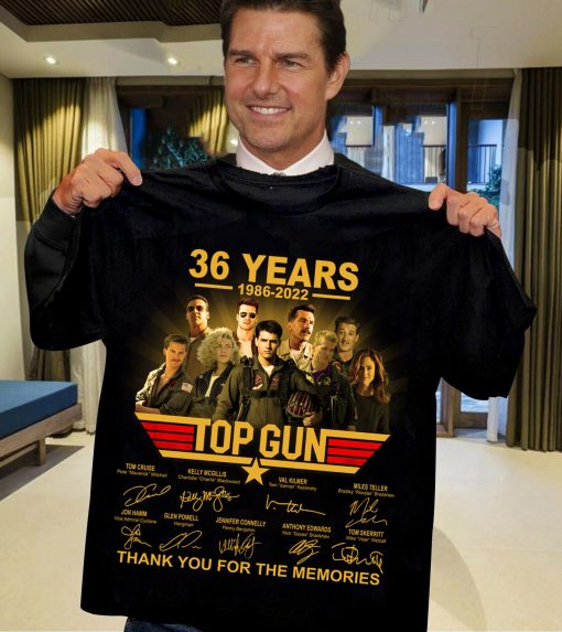 Top Gun 36 Years 1986-2022 Signatures Memories Tom Cruise T-Shirt