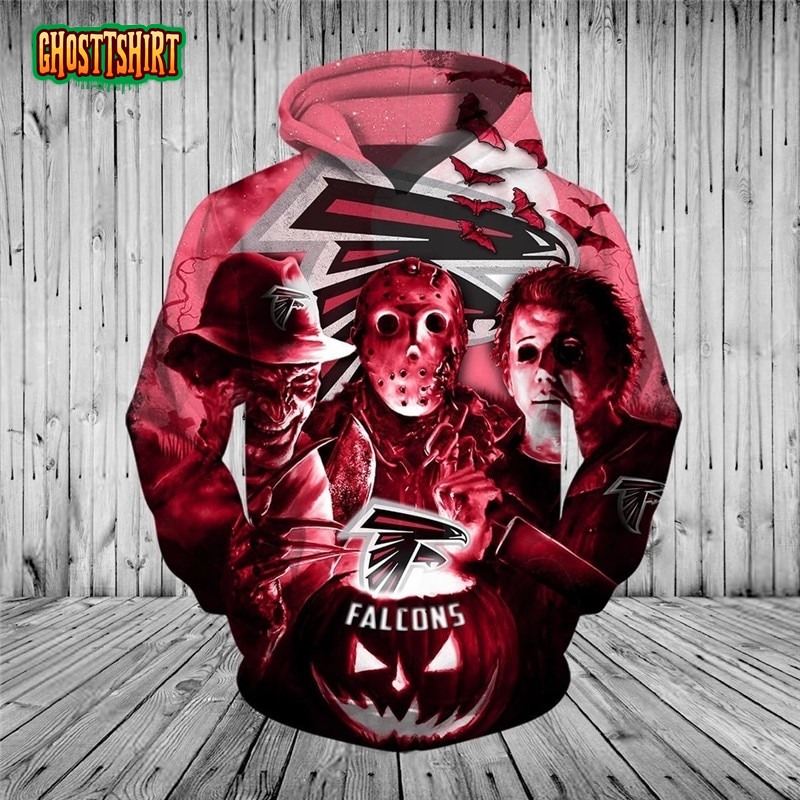 dialog blive forkølet hykleri Atlanta Falcons Hoodie 3D cheap Horror night Halloween Pullover NFL