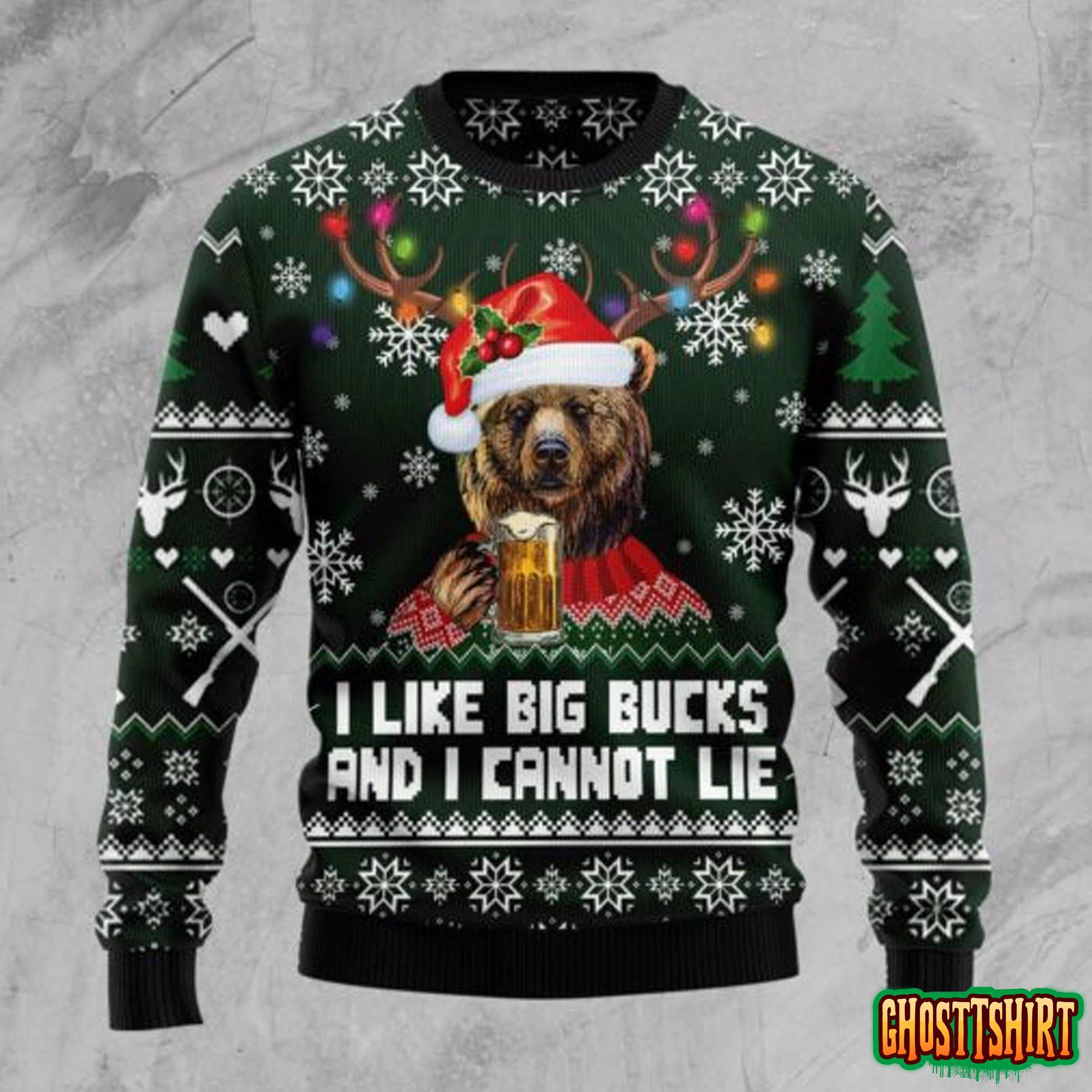 Bear Hunting and Beer Ugly Christmas Sweater