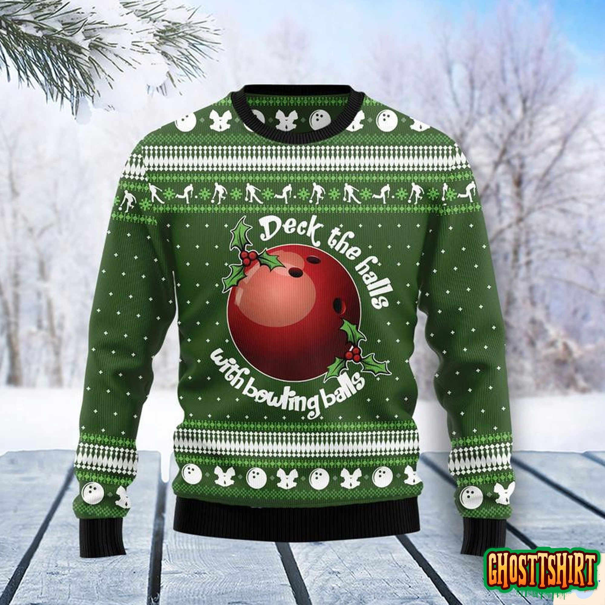 Bowling Ball Ugly Christmas Sweater