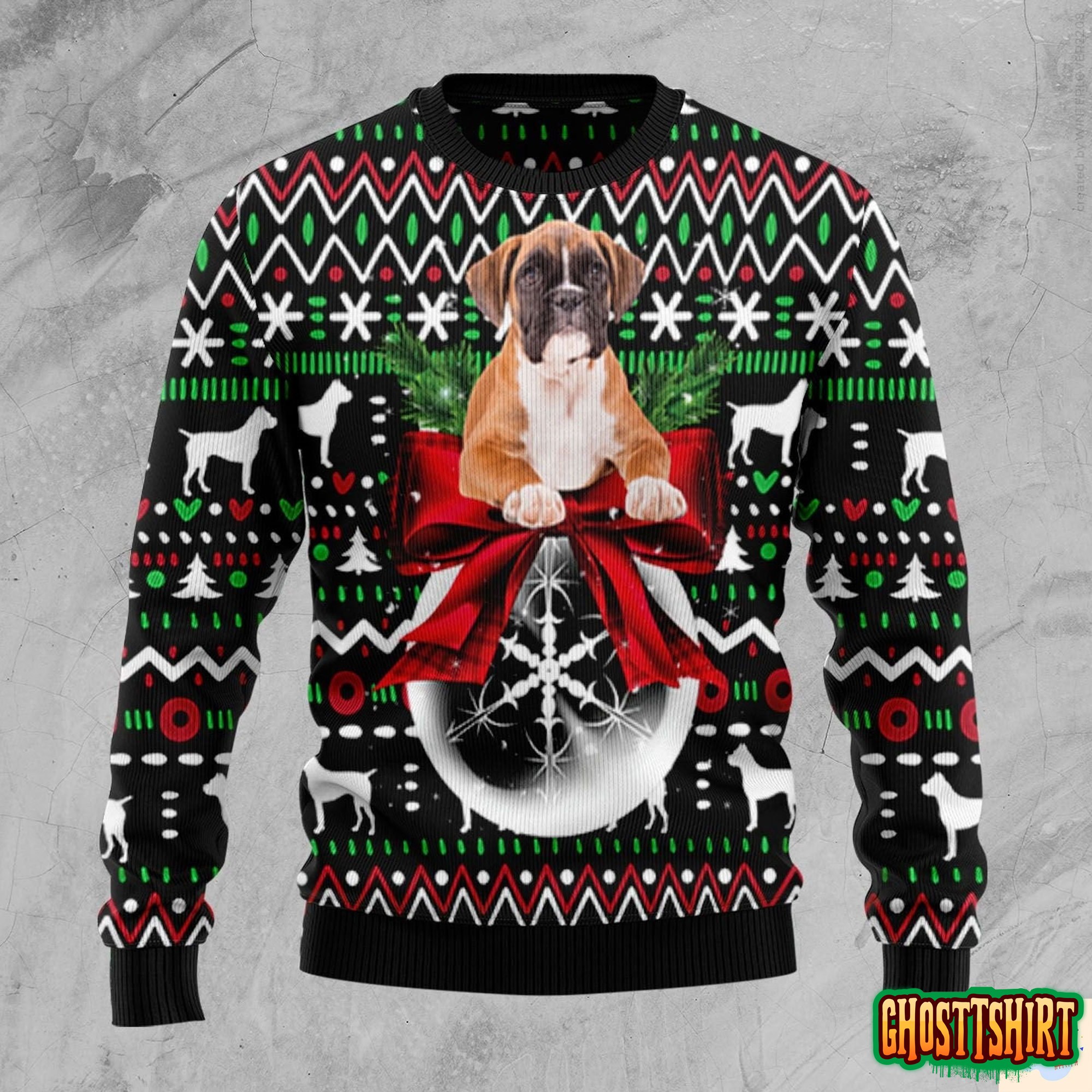 Boxer Xmas BallUgly Christmas Sweater