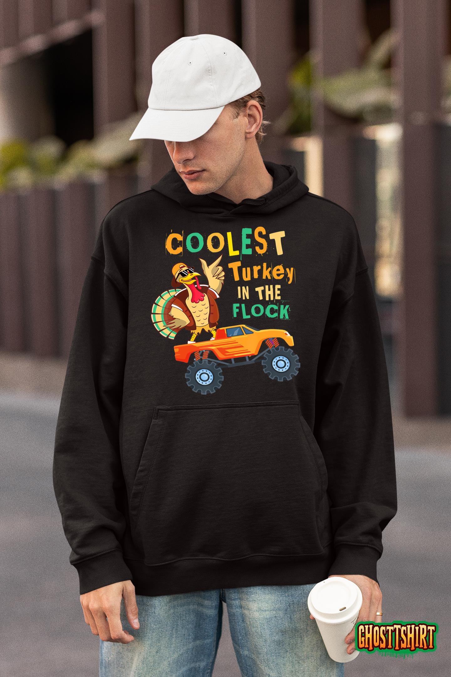 Boys Thanksgiving Day Toddlers Coolest Turkey In The Flock T-Shirt