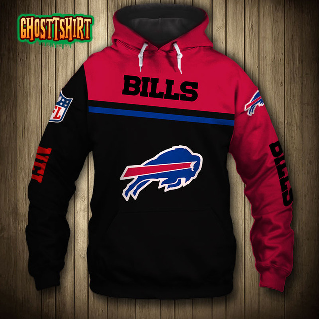 Buffalo Bills 3D Skull Zip Hoodie Pullover Sweatshirt for fans