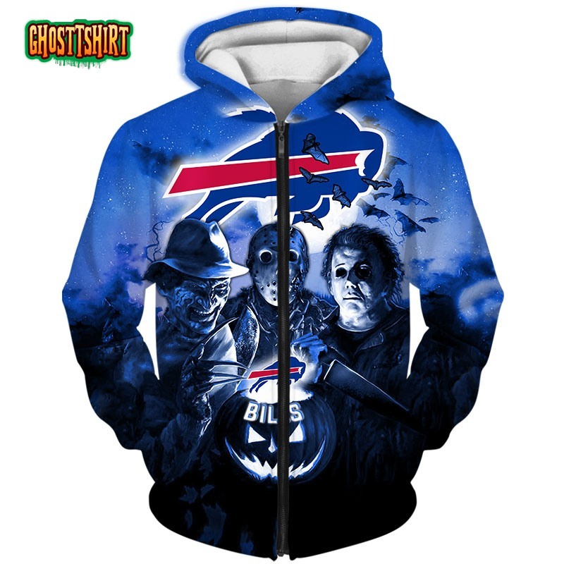 18% OFF Buffalo Bills Hoodies 3D Halloween Horror Night Sweatshirt