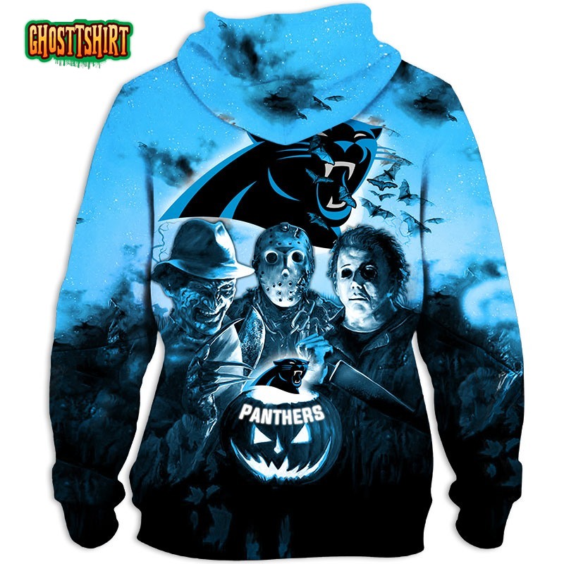 Carolina Panthers Hoodie 3D Halloween Horror night gift for fans