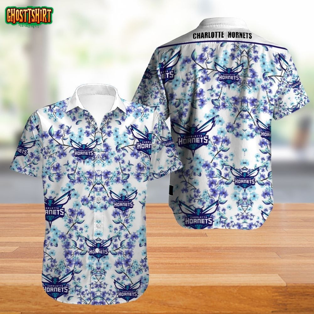Charlotte Hornets Hawaiian Shirt Flower summer new design