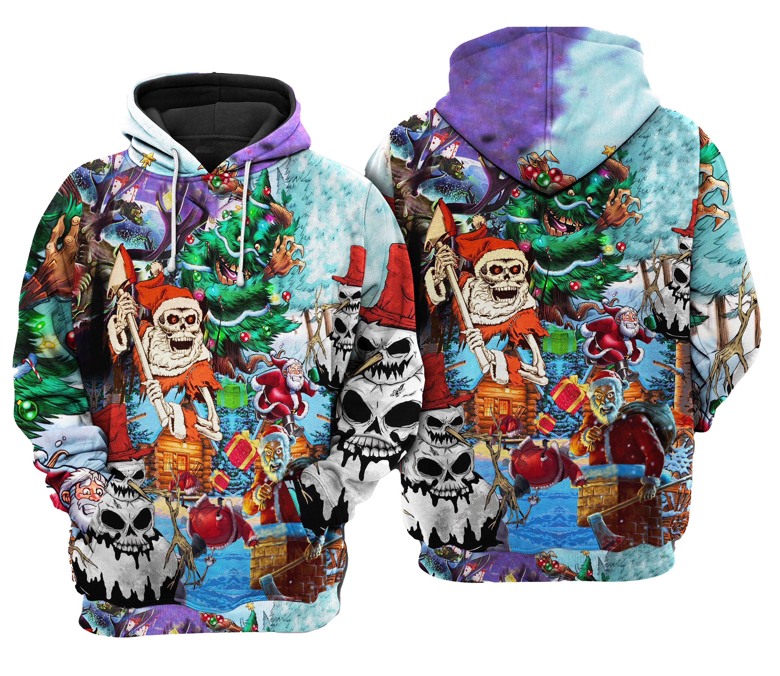 Christmas And Skull Scary Unisex 3D Hoodie