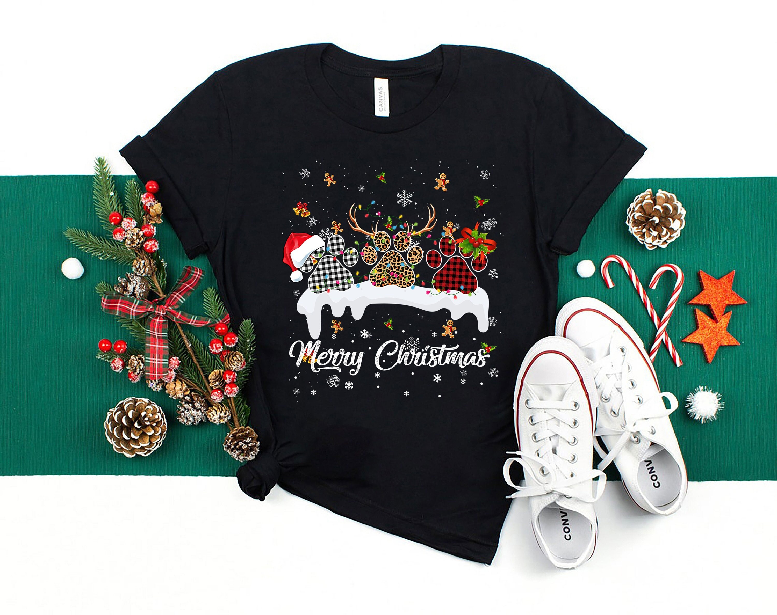 Christmas Paw Shirt, Christmas Reindeer Shirt Christmas 2022 T-Shirt